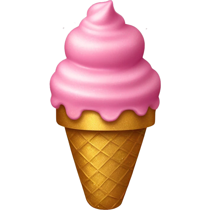 pink ice cream with gold glitter emoji