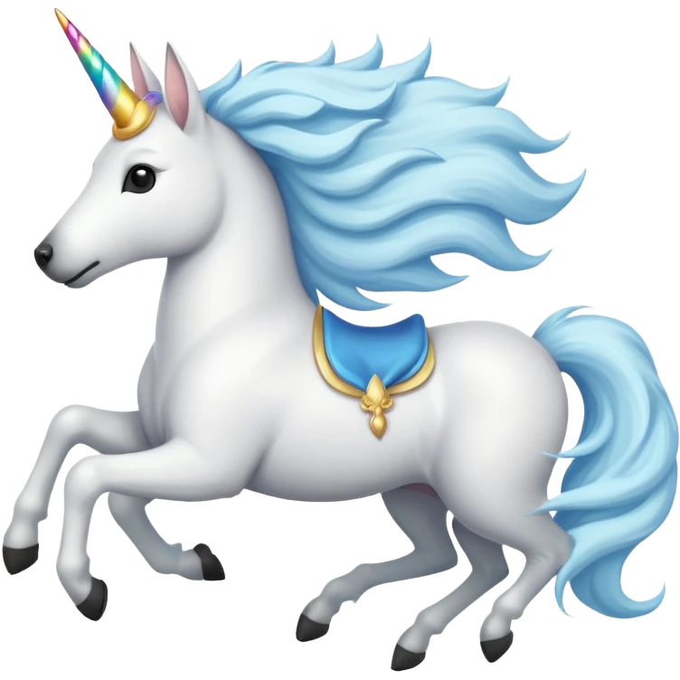 White belgian Shepard riding on a unicorn  emoji