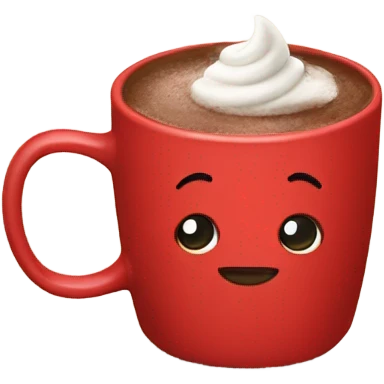 Hot cocoa in a red mug  emoji