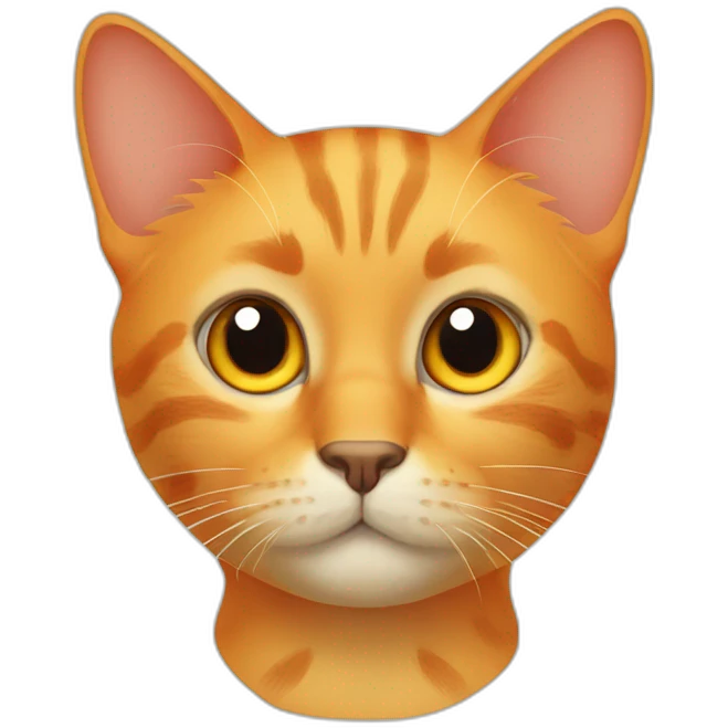 orange cat face cute yellow eyes black spots on nose emoji