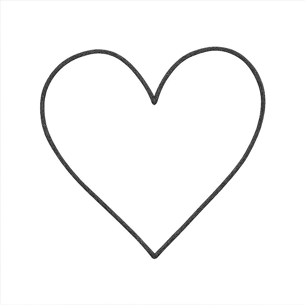 hand drawn outlined heart icon emoji