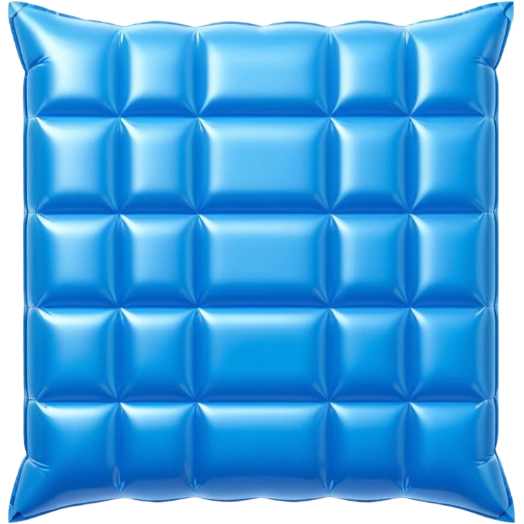 3D render of Bubble Wrapt made of shiny inflatable vinyl, visible seam lines, air valve, highly reflective plastic texture, pool toy aesthetic. emoji