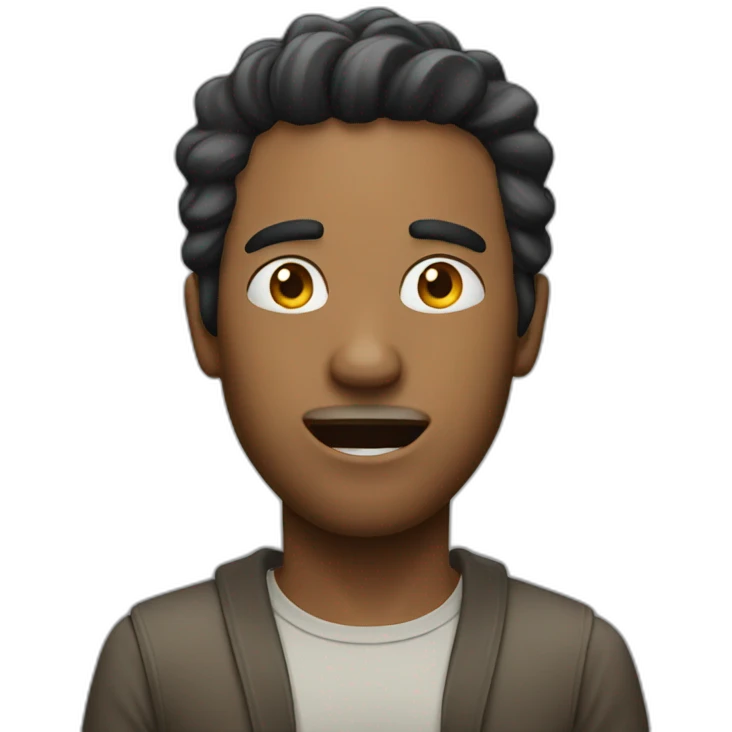 men with a wahou reaction  emoji