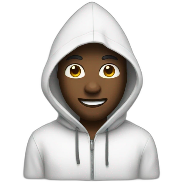 a man with a hood and grillz emoji