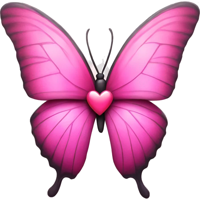 pink shiny heart on the wings of a butterfly emoji