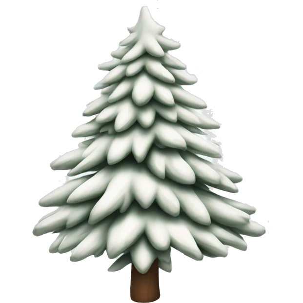  actual white fir christmas tree isolated.  emoji