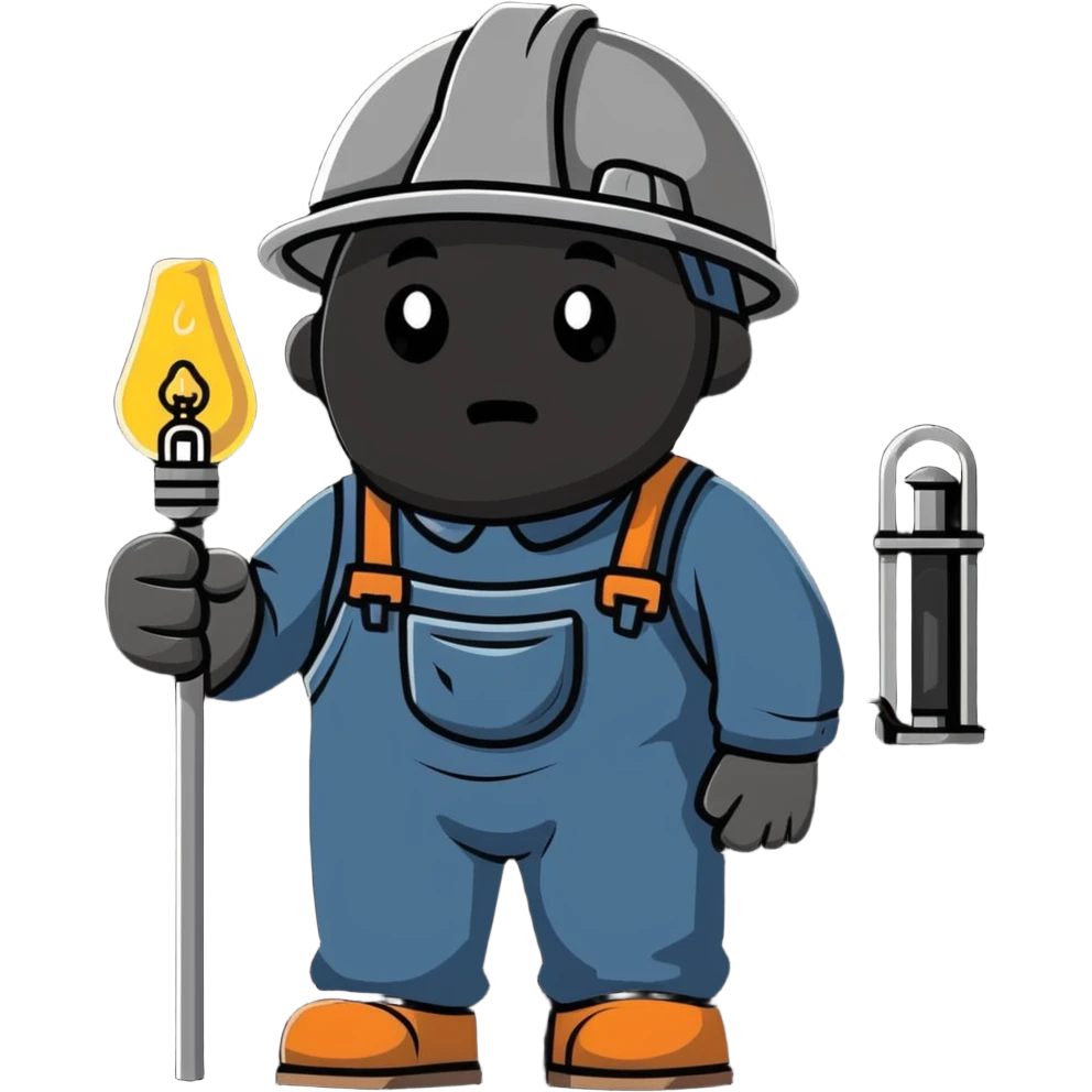 Extremely detailed 19th century coal miner with soot-covered face, detailed period work clothes, helmet with lamp, realistic lighting and textures emoji