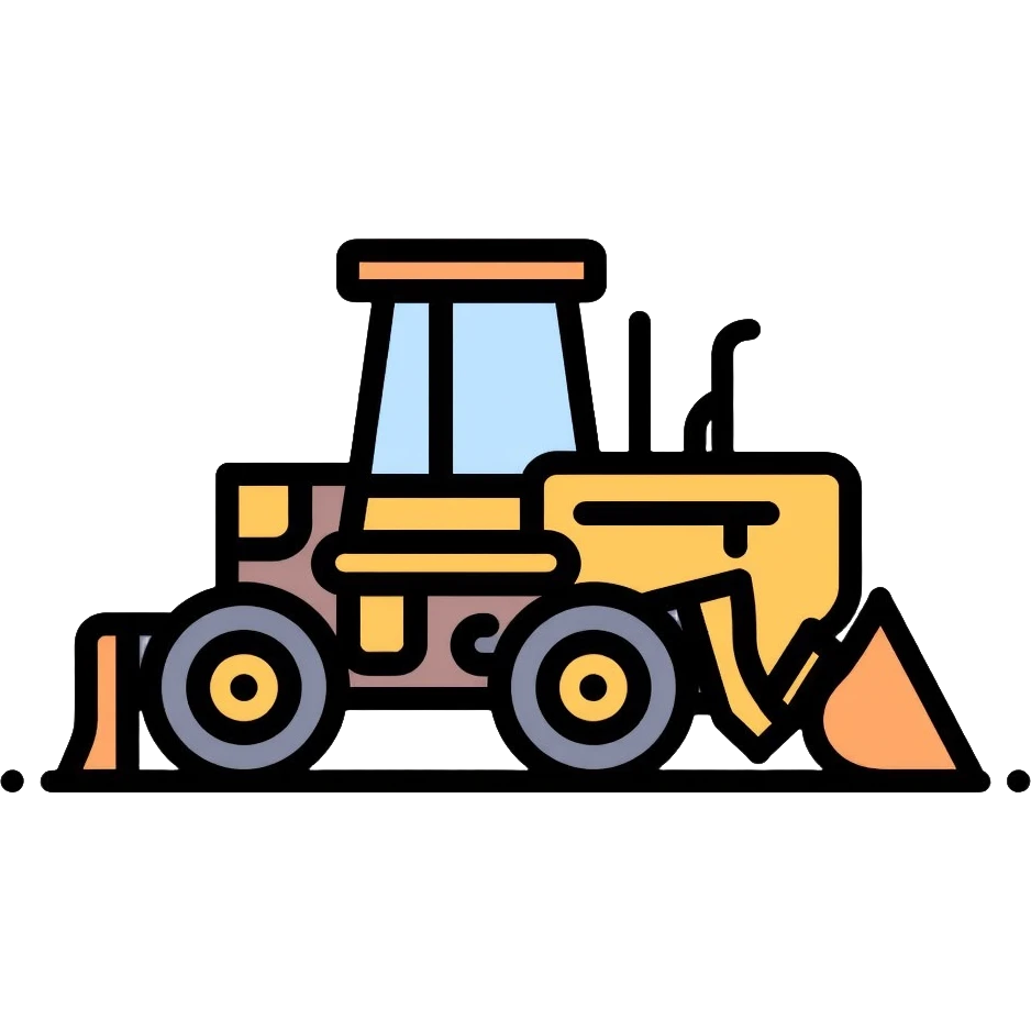 Construction equipment, bulldozer emoji