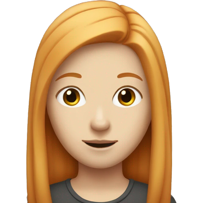 White straight haired ginger girl emoji