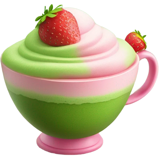 matcha with strawberry foam emoji
