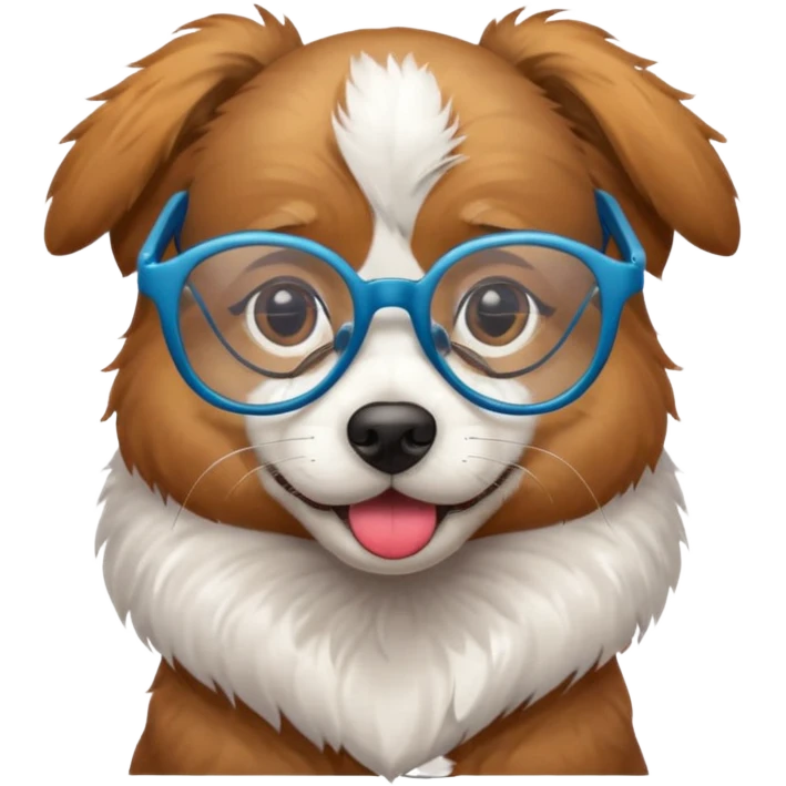 Dog wearing glasses  emoji