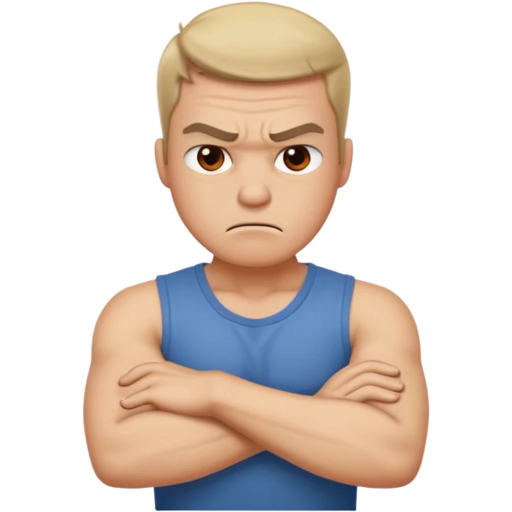 arms crossed holding neck angry guy emoji