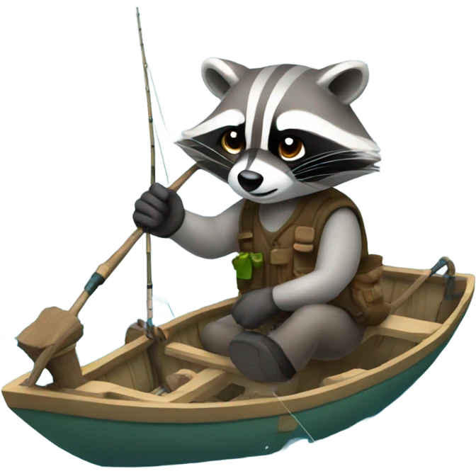 Racoon fishing emoji
