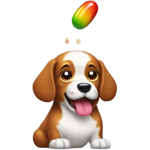Dog pooping skittles emoji