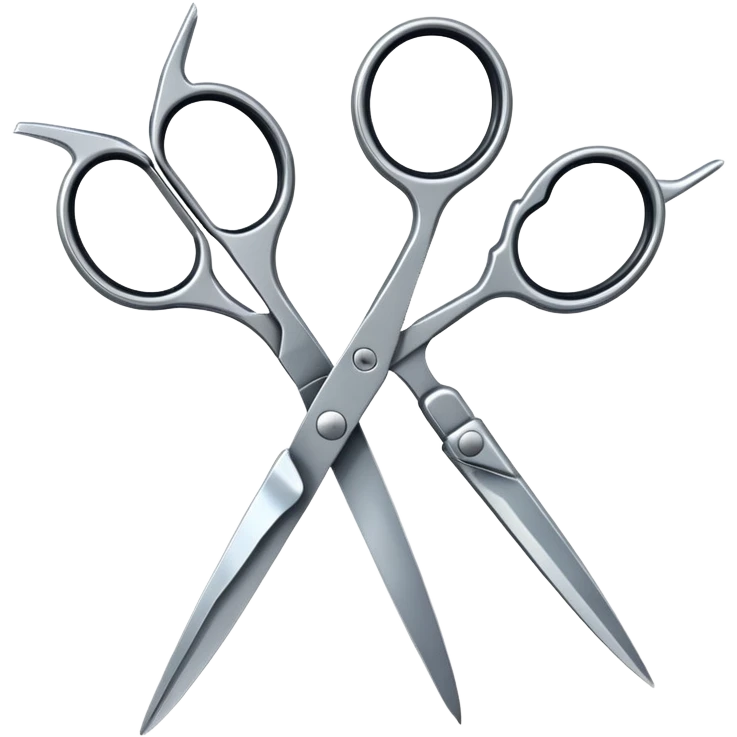 Two pairs of scissors that are open facing one another, but not touching emoji