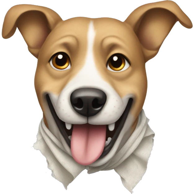 A dog with rag in teeth emoji