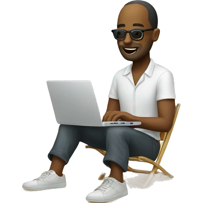 Programmer on beach emoji