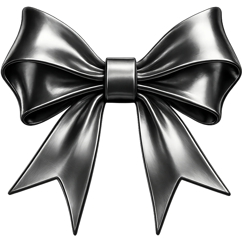 gothic bow, chrome style emoji