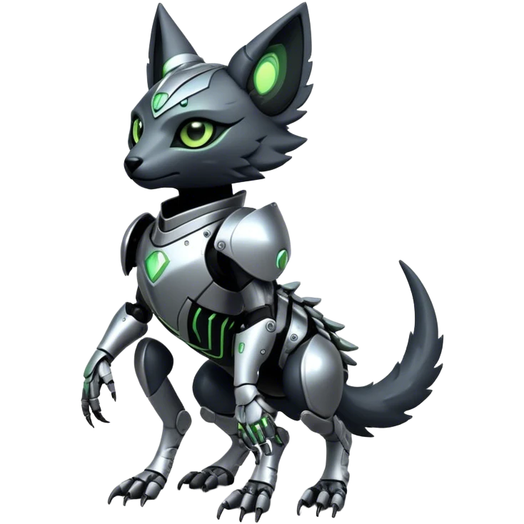 Modern Futuristic Cool Wicked Advanced Cyborg-Vernid-Trico-species by LiLaiRa full body emoji