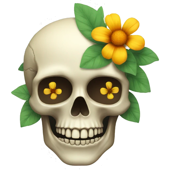skull with flower emoji