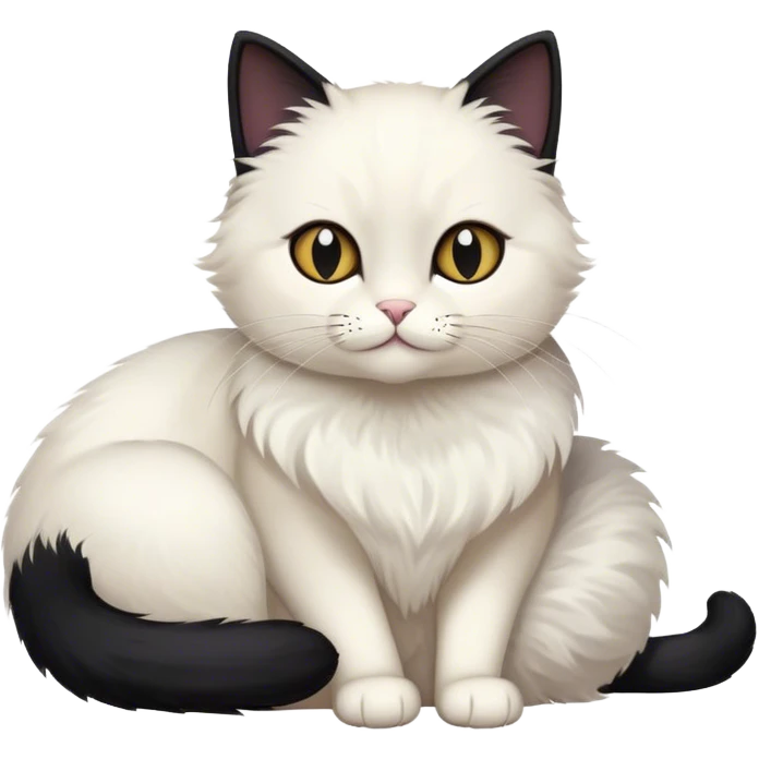 cat thats black with white fur on its belly emoji