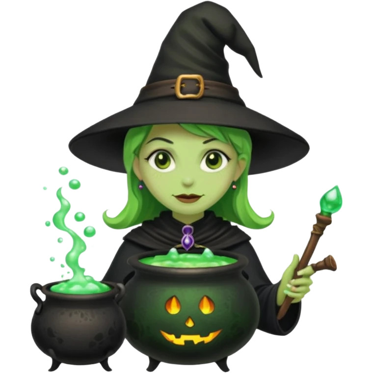 green witch cooking potion emoji