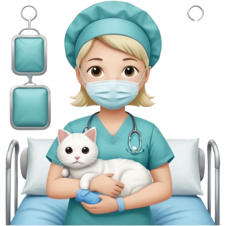 scrub nurse with cats and operation  bedds emoji