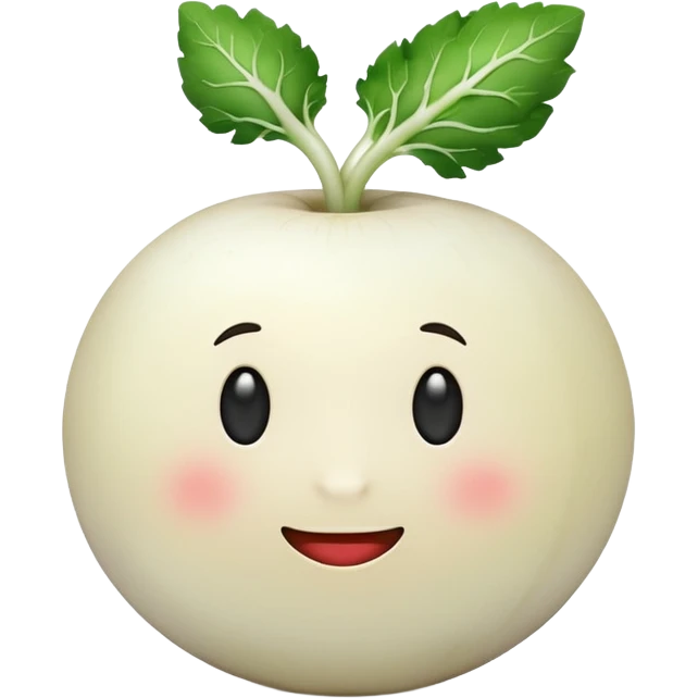 Make white radish apple emoji style emoji