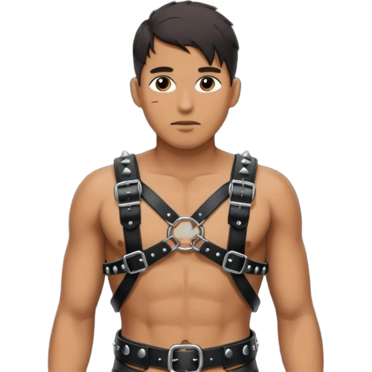 Male BDSM clothing, Chest Harness，excluding the head and the icon, keep it simple. emoji