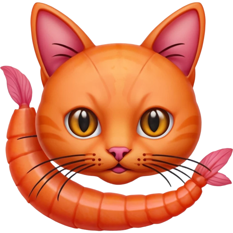 Shrimp with cat head emoji