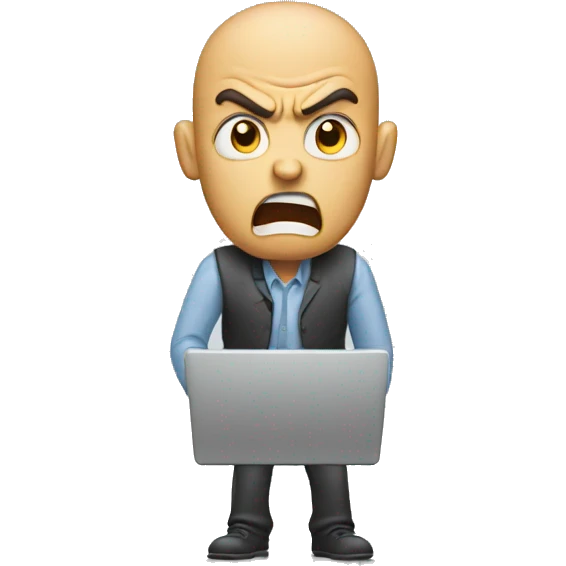 Angry man breaking his keyboard emoji