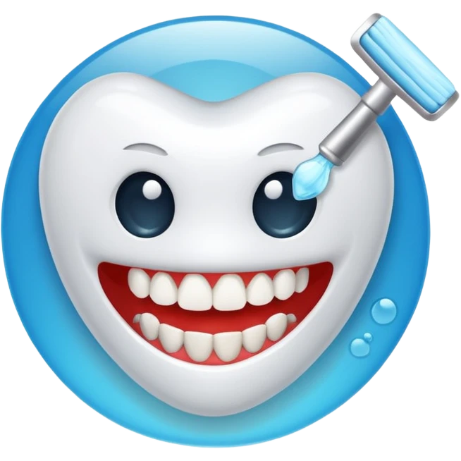 TEETH CLEANING icon in the rount emoji