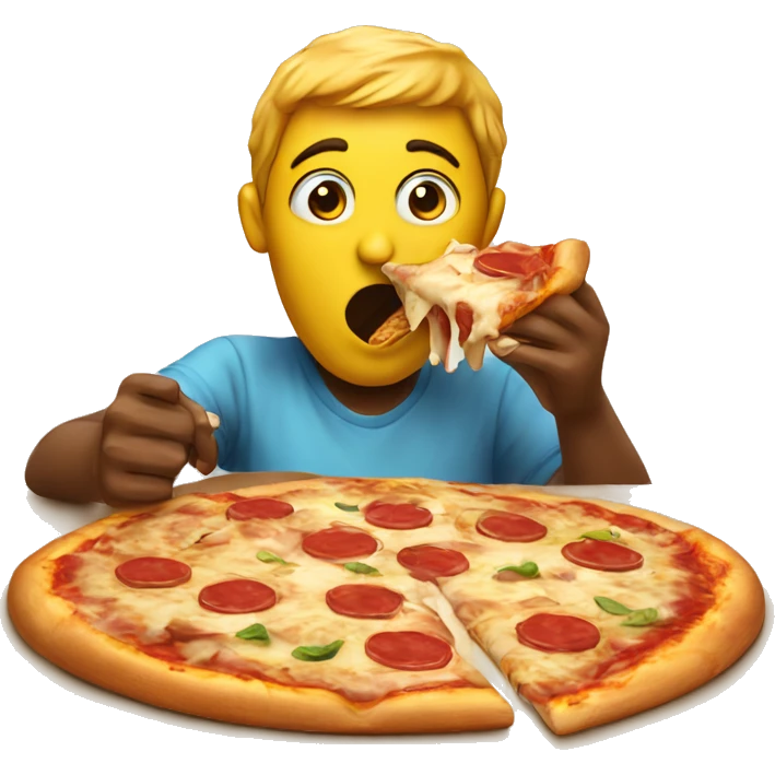 pizza eating icecream  emoji