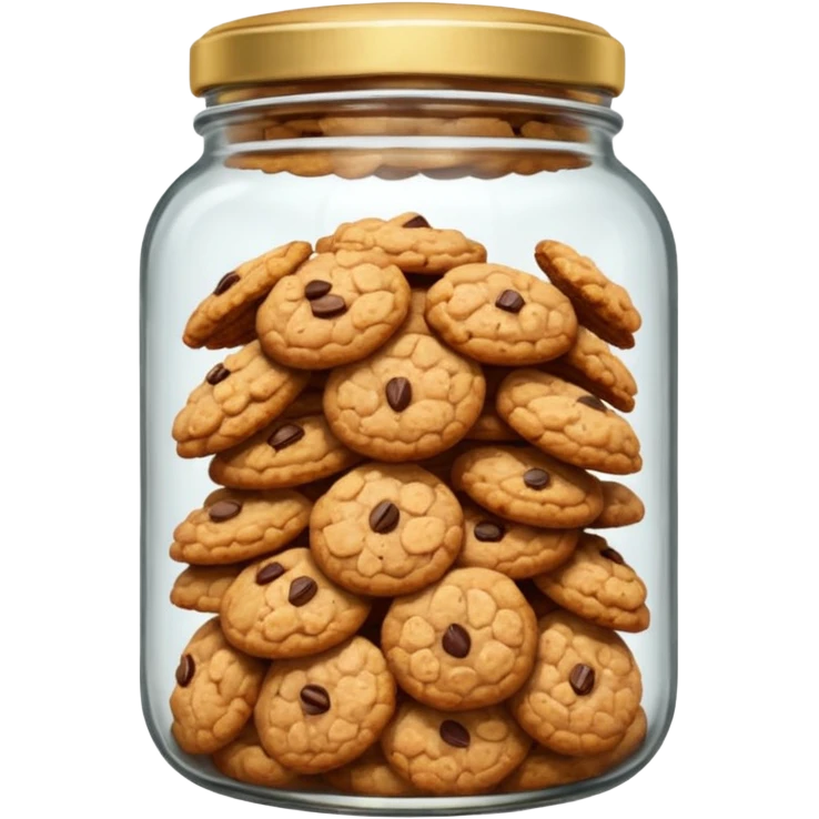 glass jar with oatmeal cookies emoji