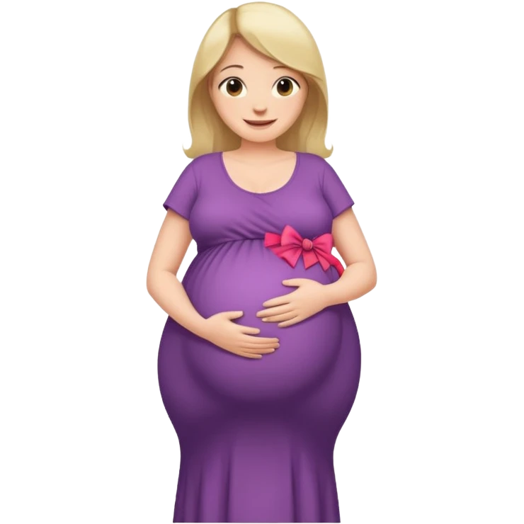 heavily pregnant woman with extremely huge overdue belly emoji
