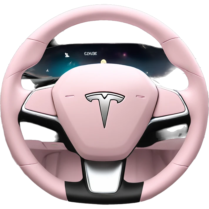 Pink Tesla model 3 interior view emoji