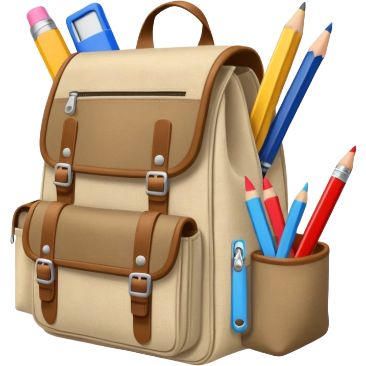 Bag with school supplies  emoji