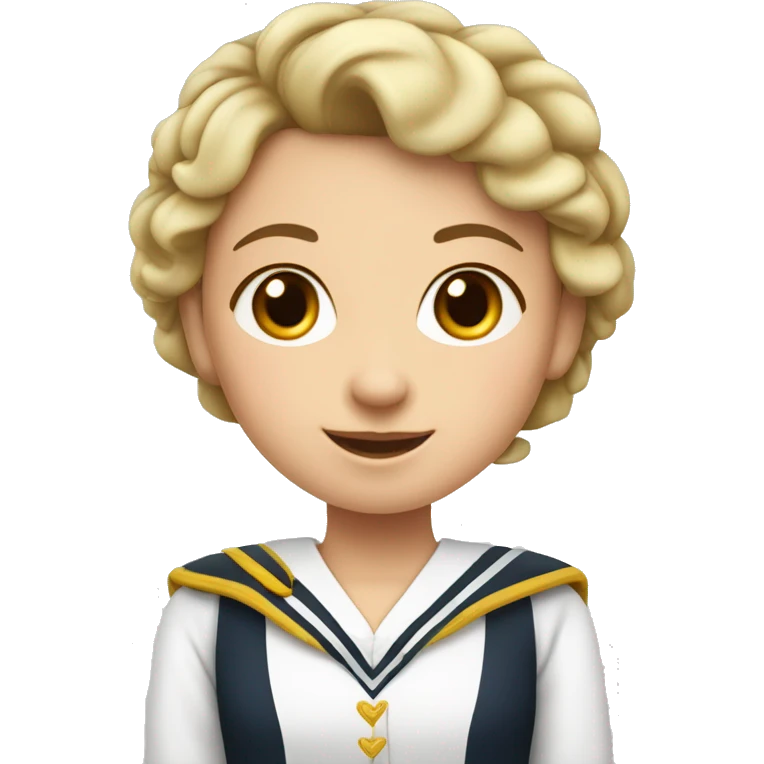 Niña de tez blanca con uniforme escolar emoji