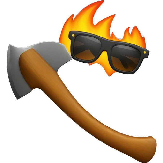 Fire axe with sunglasses  emoji