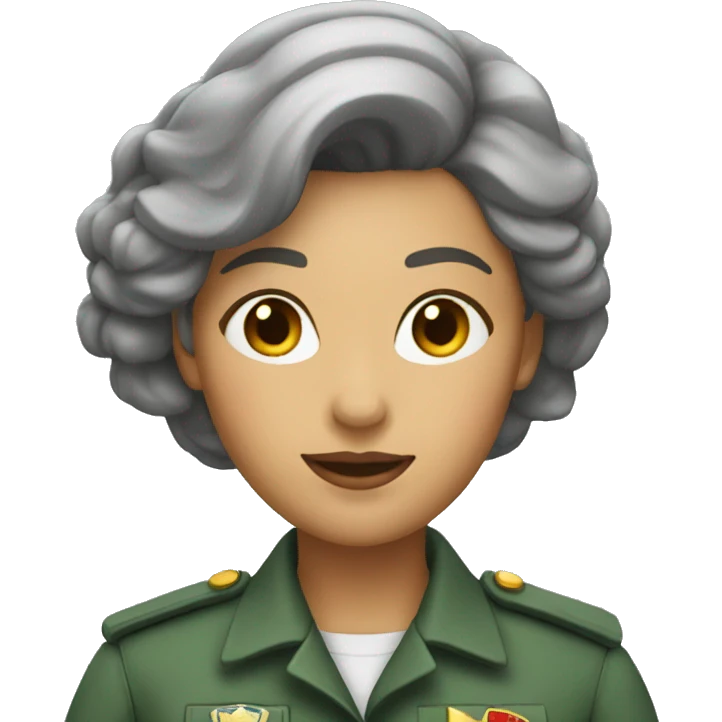Woman whrite with her hair pulled up dressed as a civil guard emoji