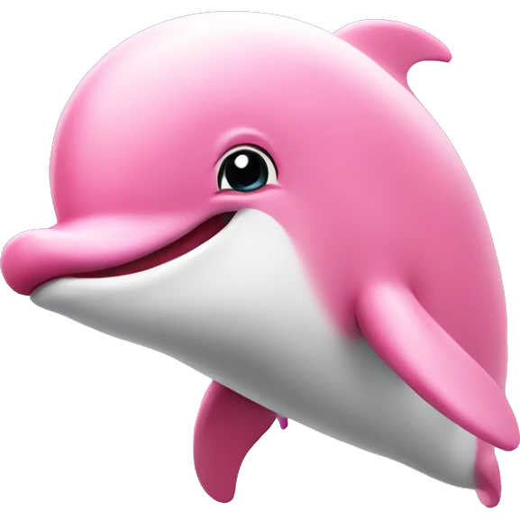 Happy pink dolphin emoji