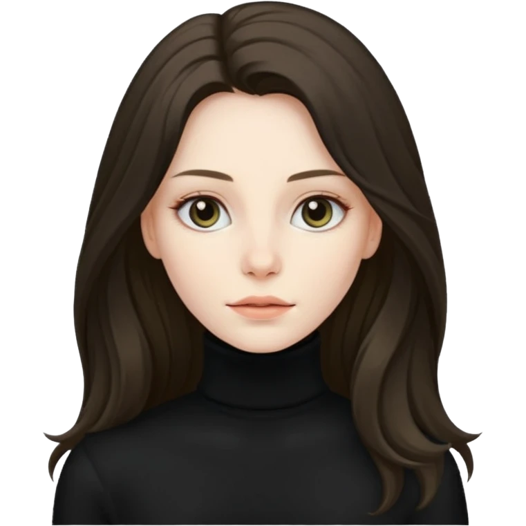 long haired woman in turtle neck emoji
