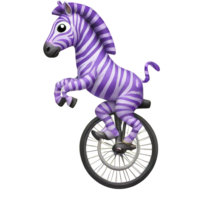 Pregnant purple zebra riding a unicycle emoji
