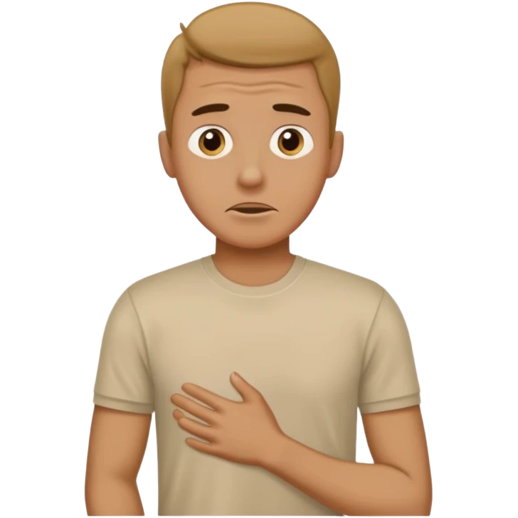 Man wearing a t-shirt and feeling cold emoji