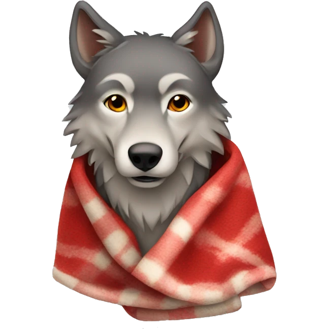 wolf in red blanket  emoji