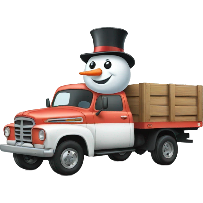 Snowman on truck emoji