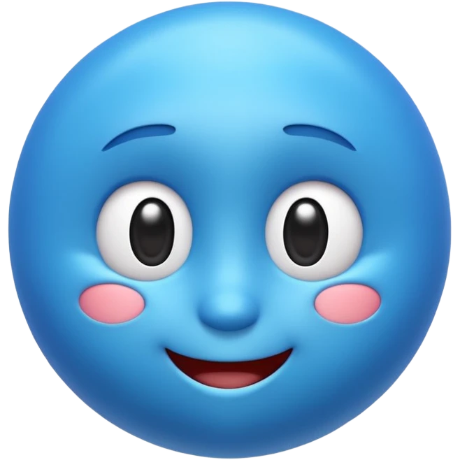 “A high-quality 3D emoji, smooth glossy texture, vibrant blue color, soft studio lighting, realistic reflections, rounded shape, cute expressive face, ultra-detailed, Pixar-style 3D render, isolated on white background, 4K resolution” emoji