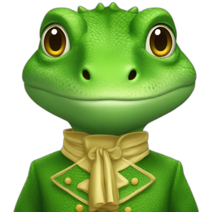 Lézard avec une robe emoji