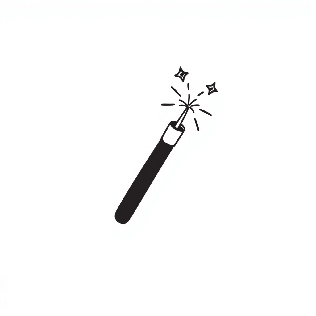 Magic wand with sparkles emoji