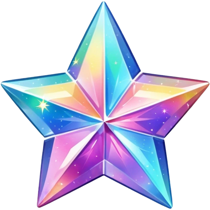 hd detailed glittering holographic star shaped crystal emoji